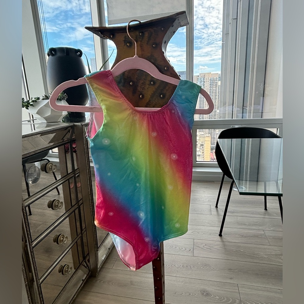 Funnycokid gymnastics’ leotard.